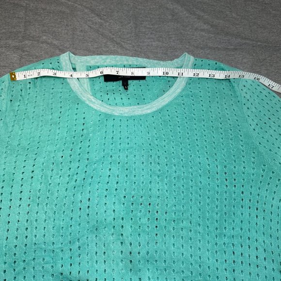 Rag & Bone, Teal Long‎ Sleeve 100% Cotton Blouse Mesh Open Back, Women Medium - Picture 3 of 10